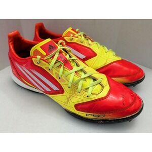 Adidas F50 TRX Turf Adizero Yellow Orange Football Soccer‎ Cleats Boots Sz 10